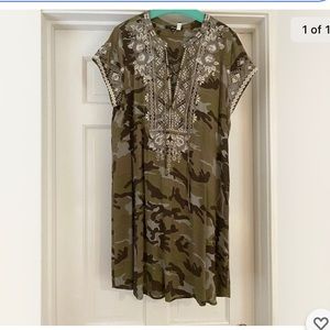 Andrea by Unit Camouflage Dress Embroidery Size 14